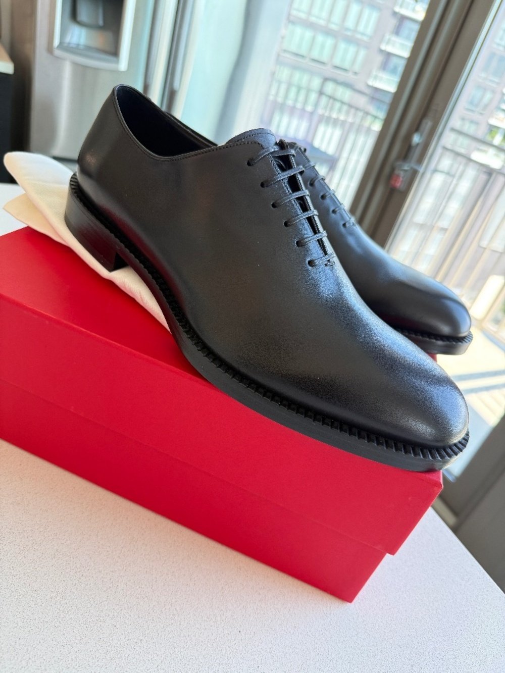 BRAND NEW Ferragamo Amber Wholecut Oxford Black 11 2E Made in Italy Luxury